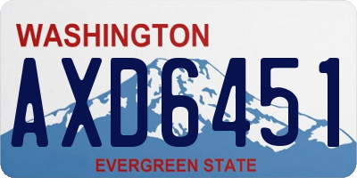 WA license plate AXD6451