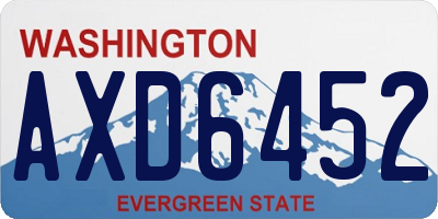 WA license plate AXD6452