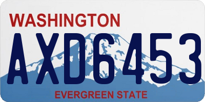 WA license plate AXD6453