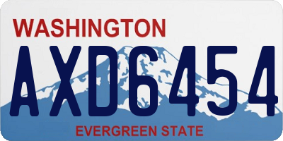 WA license plate AXD6454