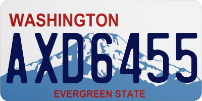 WA license plate AXD6455