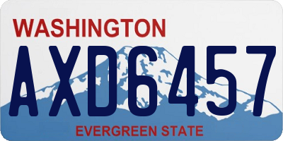 WA license plate AXD6457