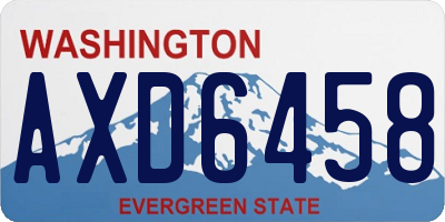 WA license plate AXD6458