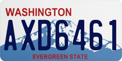 WA license plate AXD6461