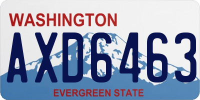 WA license plate AXD6463
