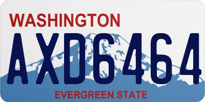 WA license plate AXD6464