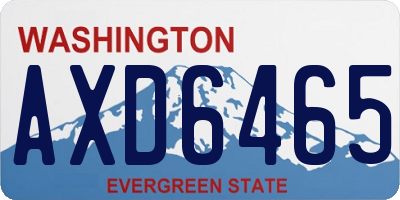 WA license plate AXD6465