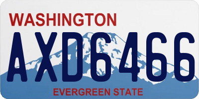 WA license plate AXD6466