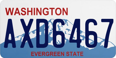 WA license plate AXD6467