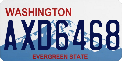 WA license plate AXD6468