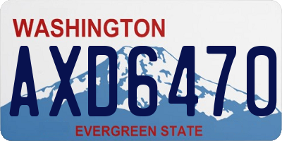 WA license plate AXD6470
