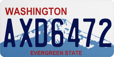 WA license plate AXD6472