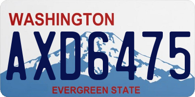 WA license plate AXD6475