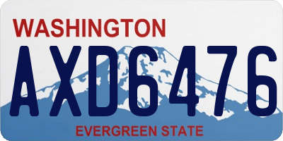 WA license plate AXD6476
