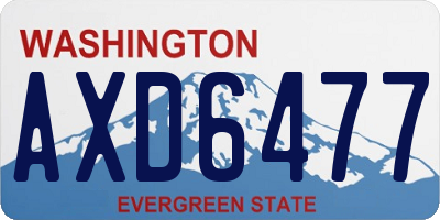 WA license plate AXD6477
