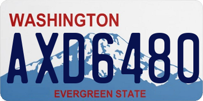 WA license plate AXD6480
