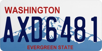 WA license plate AXD6481