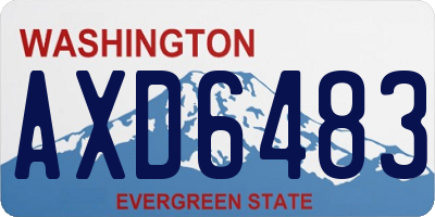 WA license plate AXD6483