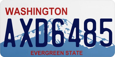 WA license plate AXD6485