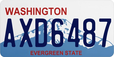 WA license plate AXD6487