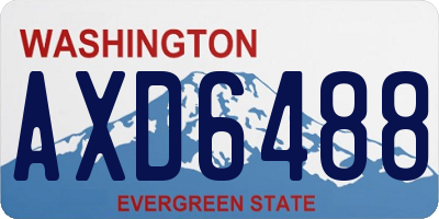 WA license plate AXD6488