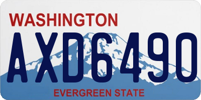 WA license plate AXD6490
