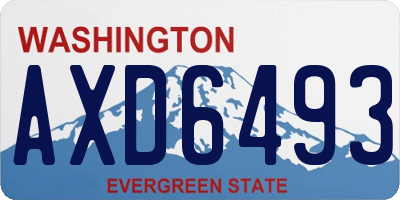 WA license plate AXD6493