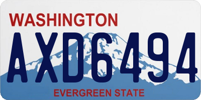 WA license plate AXD6494