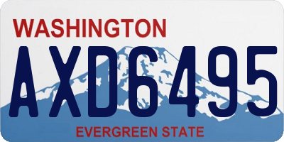 WA license plate AXD6495
