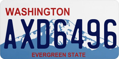 WA license plate AXD6496