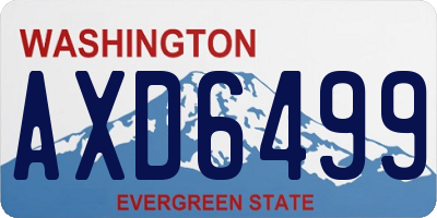WA license plate AXD6499