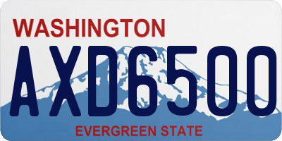 WA license plate AXD6500