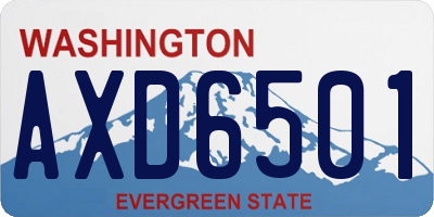 WA license plate AXD6501