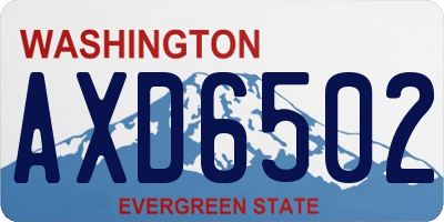 WA license plate AXD6502