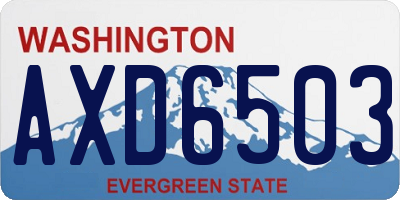 WA license plate AXD6503