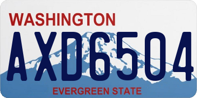 WA license plate AXD6504