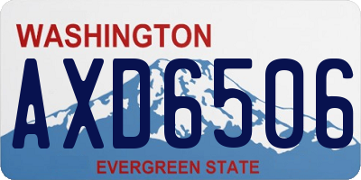 WA license plate AXD6506