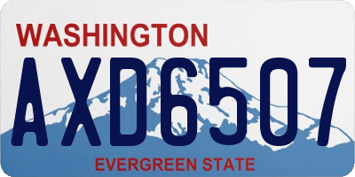 WA license plate AXD6507
