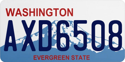 WA license plate AXD6508