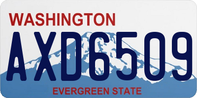 WA license plate AXD6509