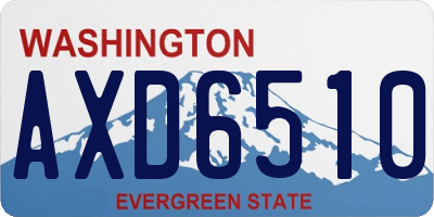 WA license plate AXD6510