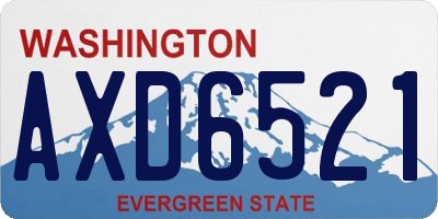 WA license plate AXD6521