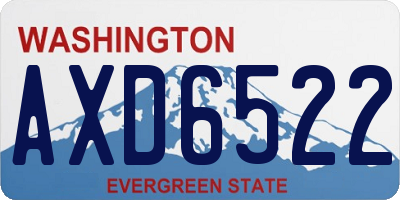 WA license plate AXD6522