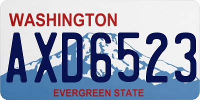 WA license plate AXD6523