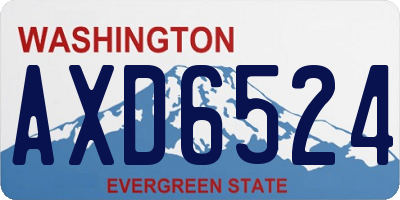 WA license plate AXD6524