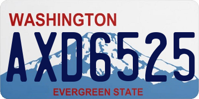 WA license plate AXD6525