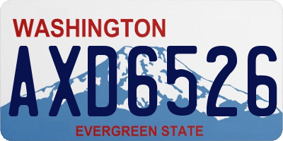 WA license plate AXD6526