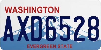 WA license plate AXD6528
