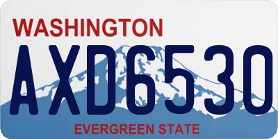 WA license plate AXD6530