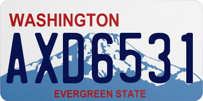 WA license plate AXD6531